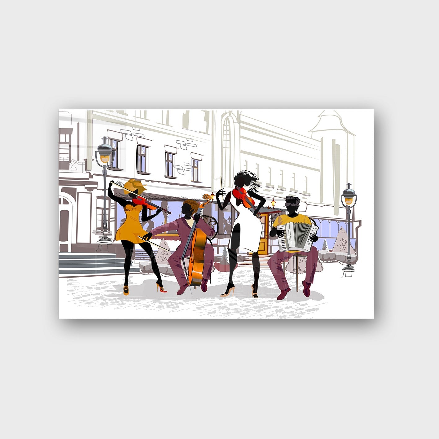 Quadro Decorativo em Vidro Temperado Multicolor 50x70cm - Arte Moderna para Parede