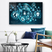 Quadro Decorativo em Vidro Temperado Multicolor 40x60cm - Arte Moderna para Parede