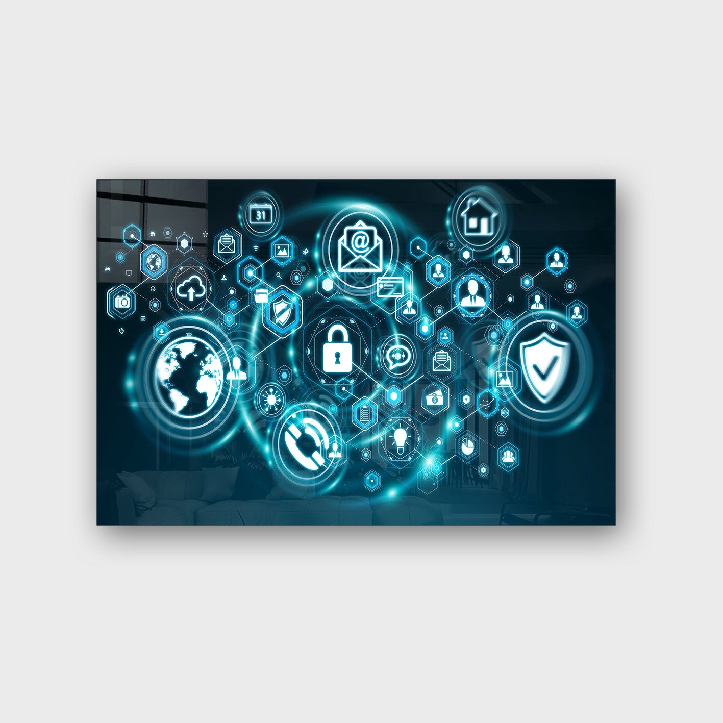 Quadro Decorativo em Vidro Temperado Multicolor 70x100cm - Arte Moderna para Parede