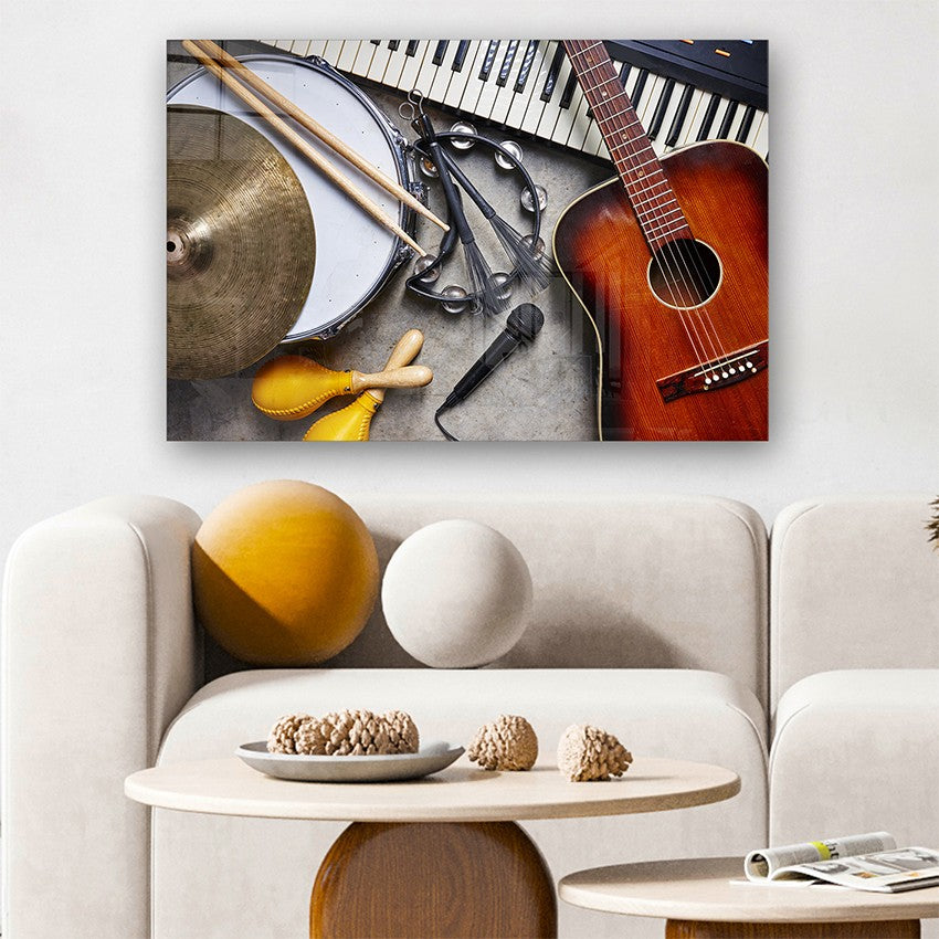 Quadro Decorativo em Vidro Temperado Multicolor 50x70cm - Arte Moderna para Parede