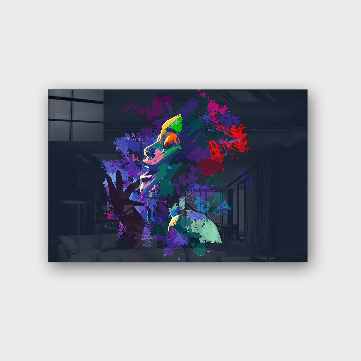 Quadro Decorativo em Vidro Temperado Multicolor 70x100cm - Arte Moderna para Parede