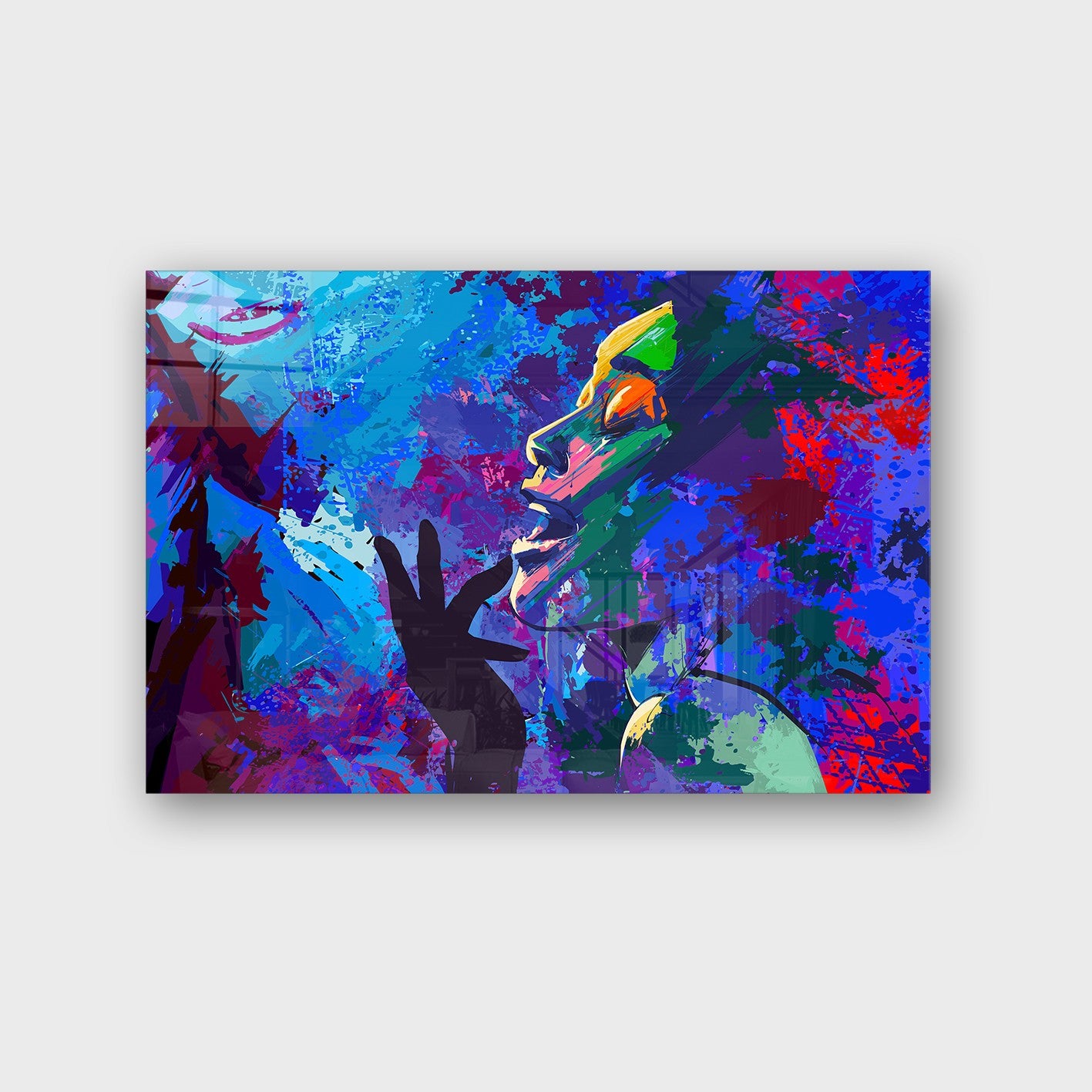 Quadro Decorativo em Vidro Temperado Multicolor 50x70cm - Arte Moderna para Parede