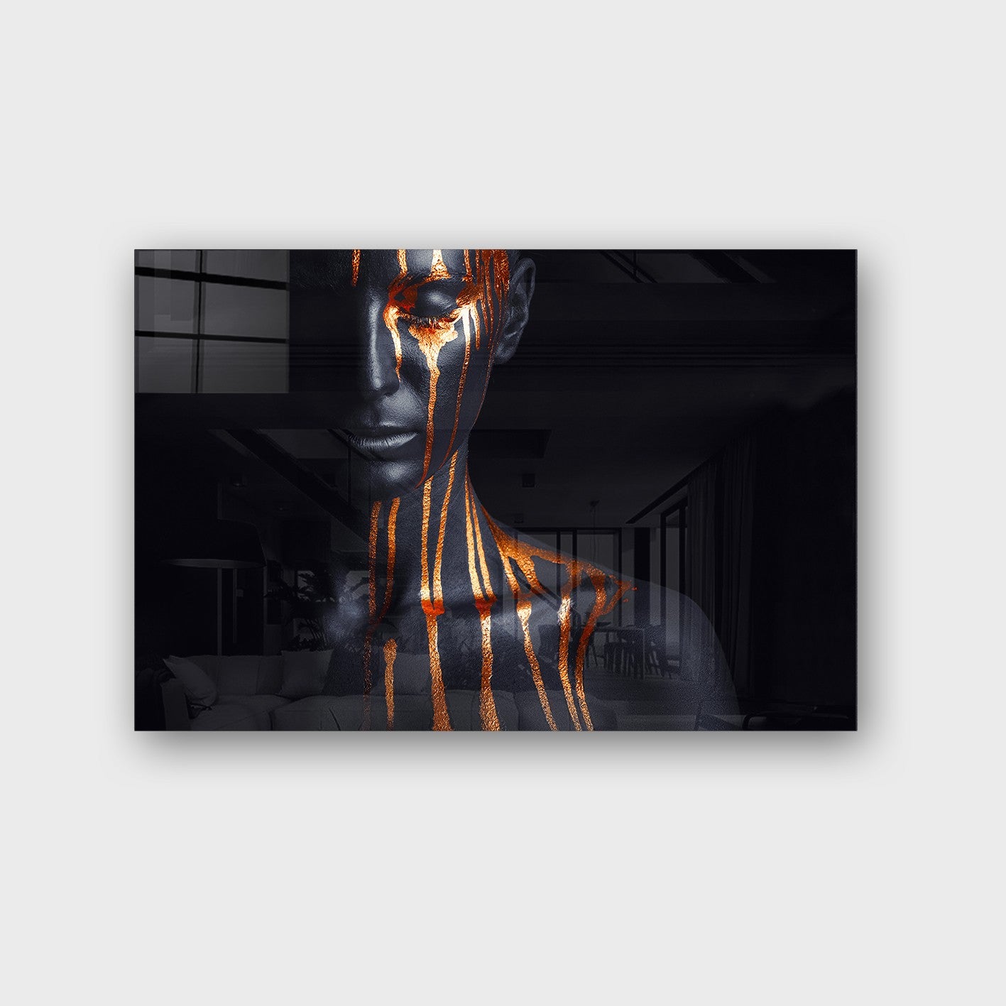 Quadro Decorativo em Vidro Temperado Multicolor 40x60cm - Arte Moderna para Parede