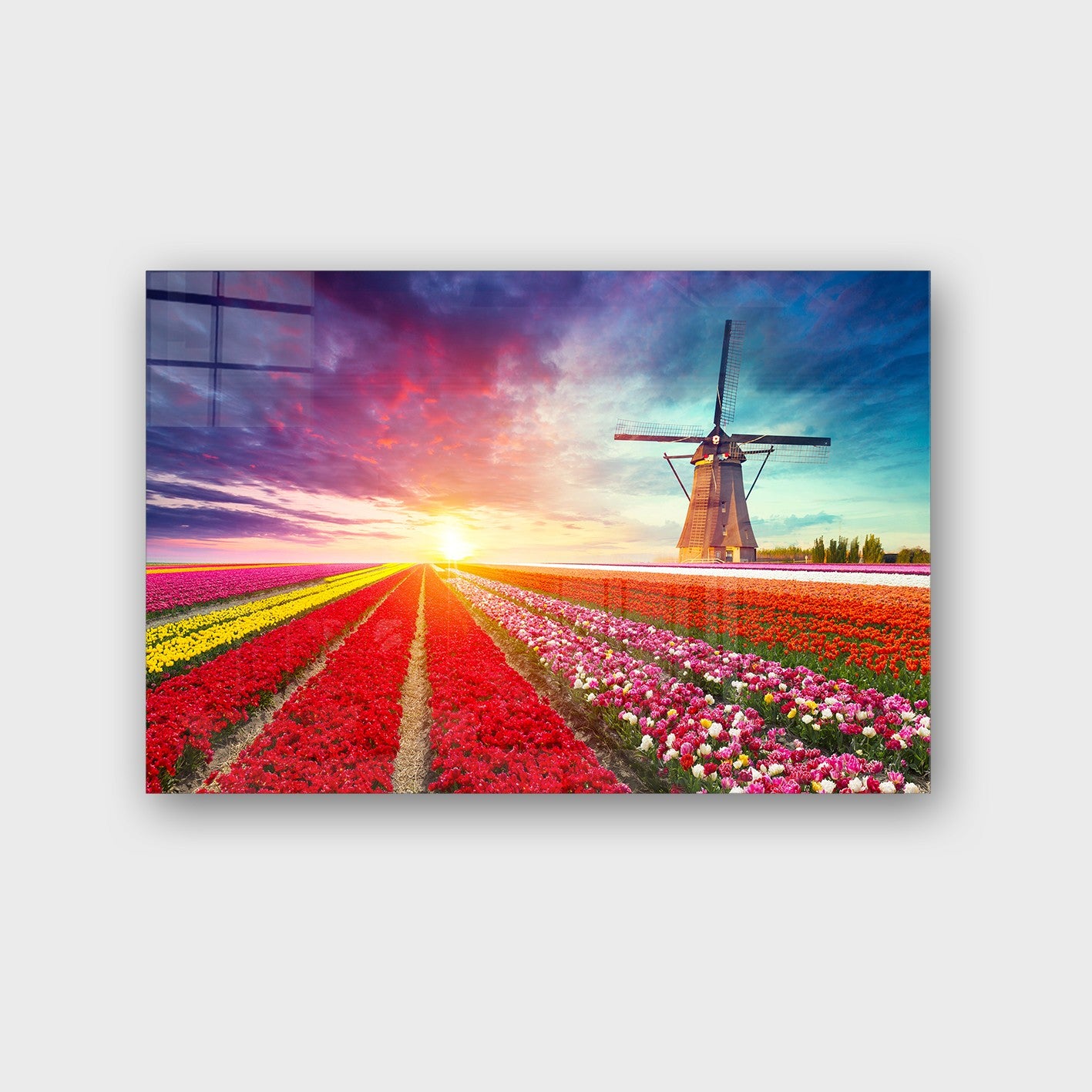 Quadro Decorativo em Vidro Temperado Multicolor 50x70cm - Arte Moderna para Parede