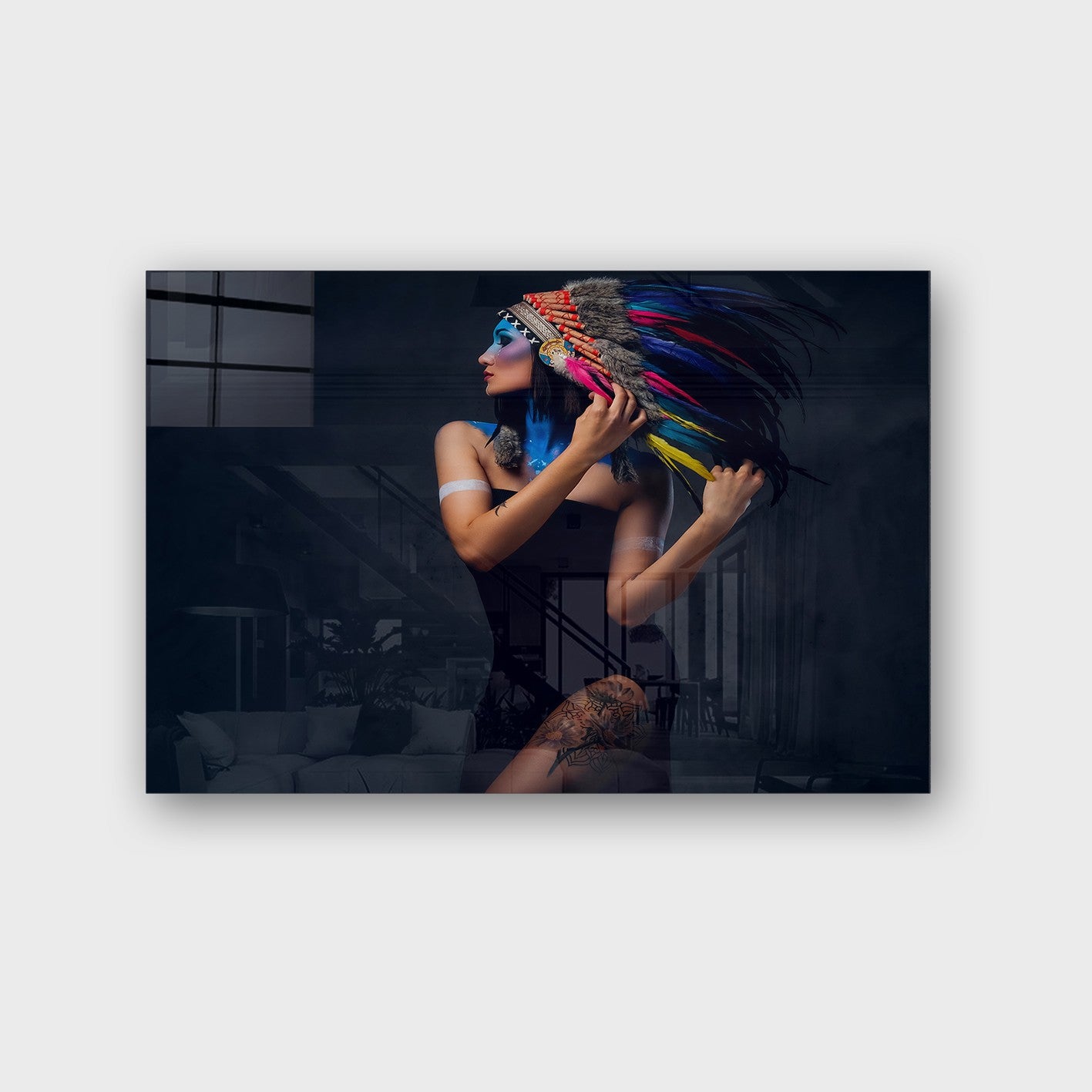 Quadro Decorativo em Vidro Temperado Multicolor 40x60cm - Arte Moderna para Parede