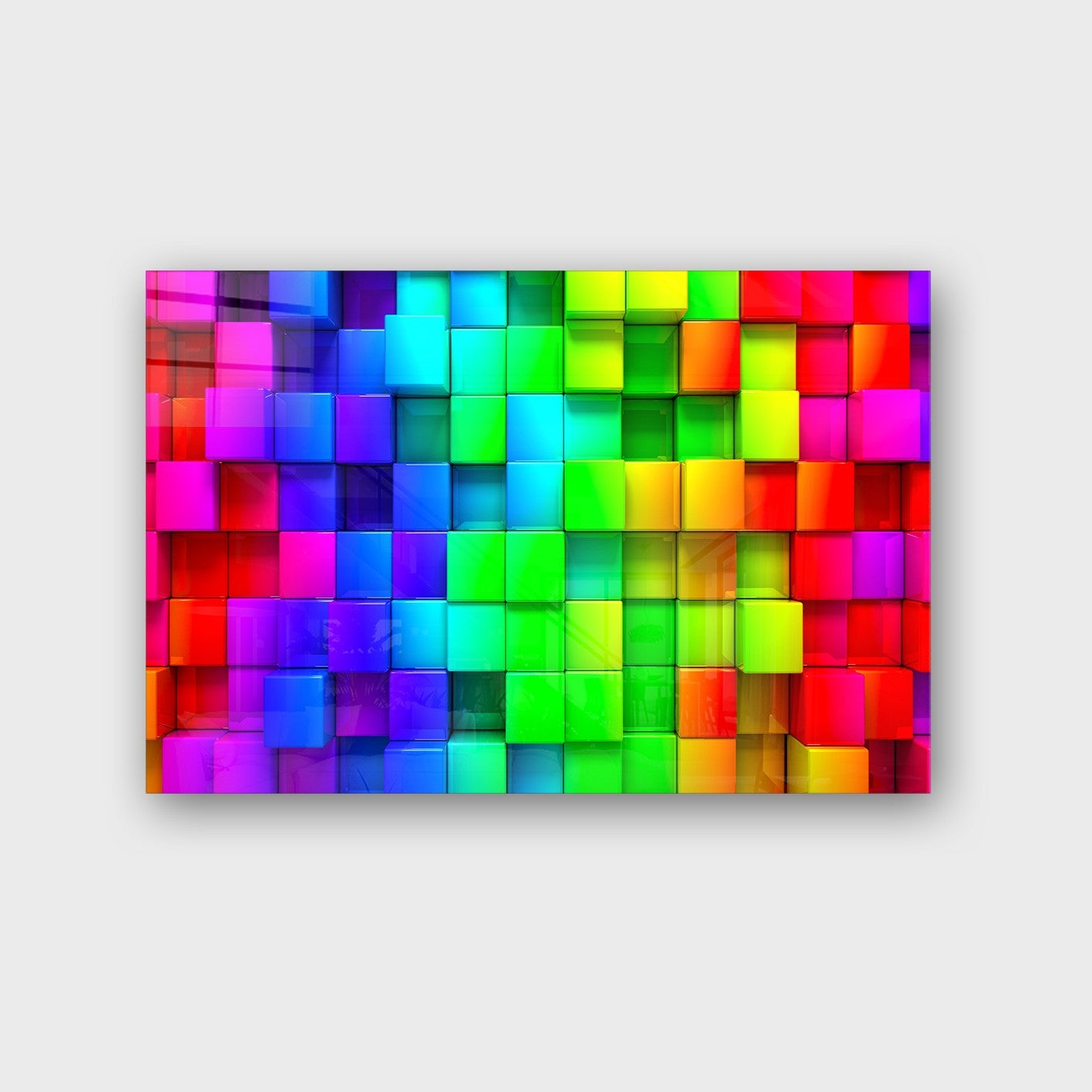 Quadro Decorativo em Vidro Temperado Multicolor 40x60cm - Arte Moderna para Parede