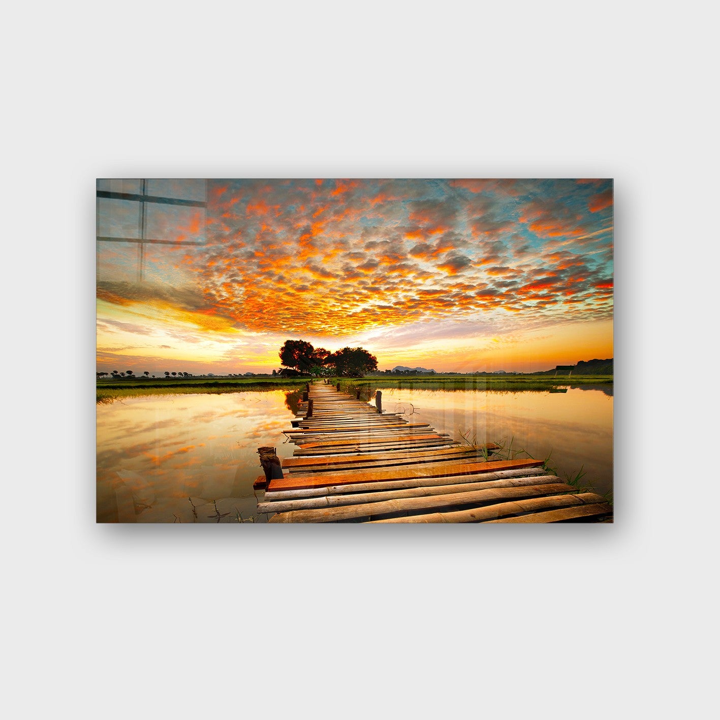 Quadro Decorativo em Vidro Temperado Multicolor 50x70cm - Arte Moderna para Parede