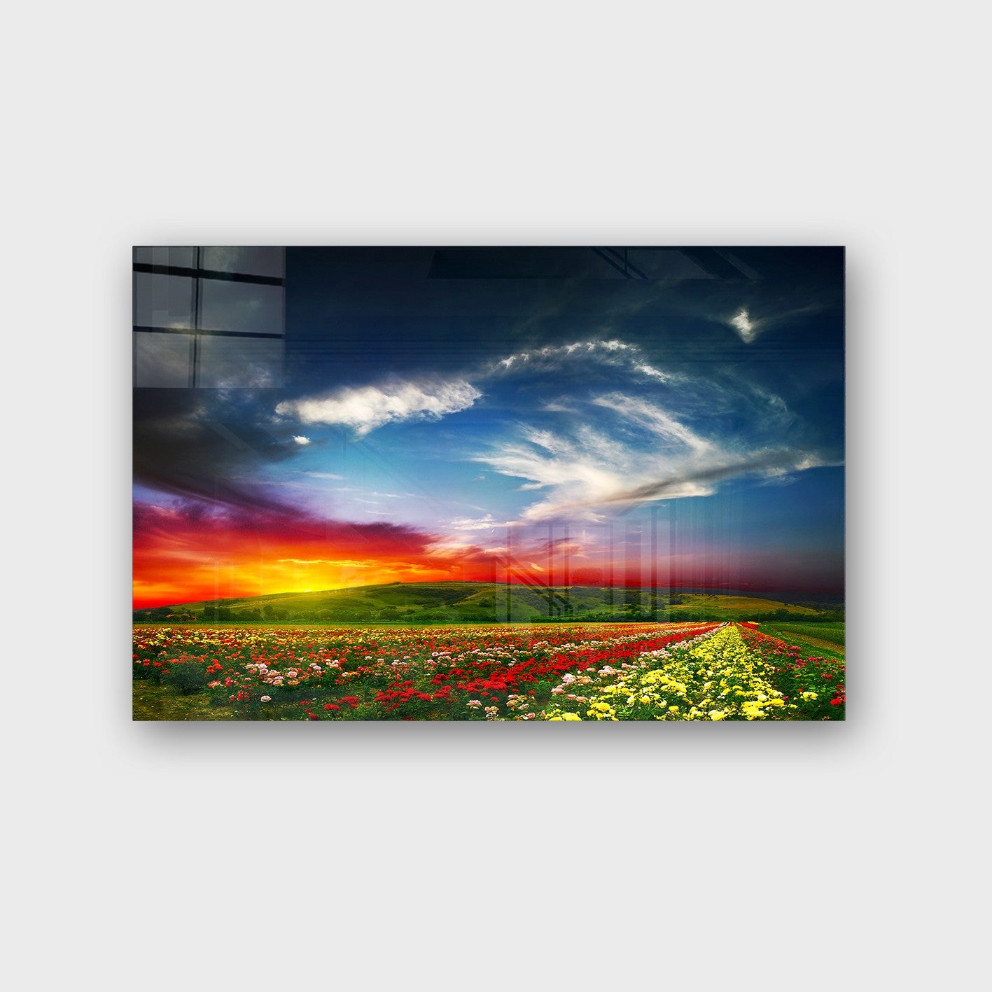 Quadro Decorativo em Vidro Temperado Multicolor 50x70cm - Arte Moderna para Parede