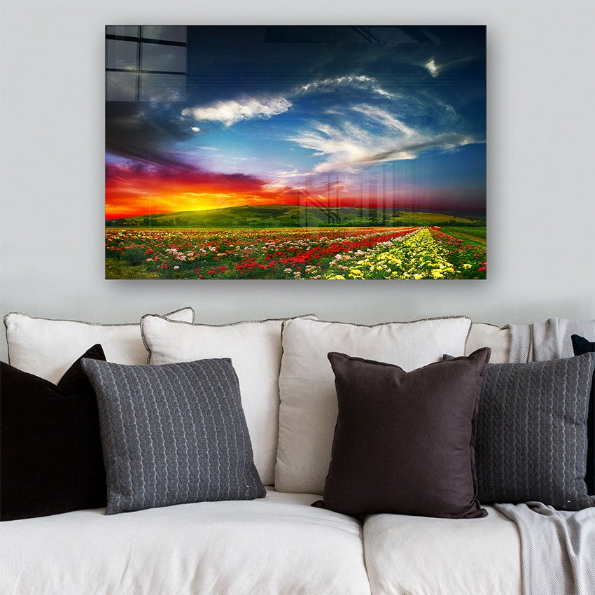 Quadro Decorativo em Vidro Temperado Multicolor 70x100cm - Arte Moderna para Parede