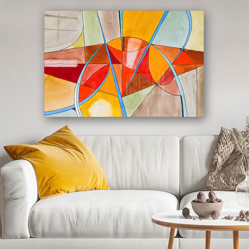 Quadro Decorativo em Vidro Temperado Multicolor 40x60cm - Arte Moderna para Parede