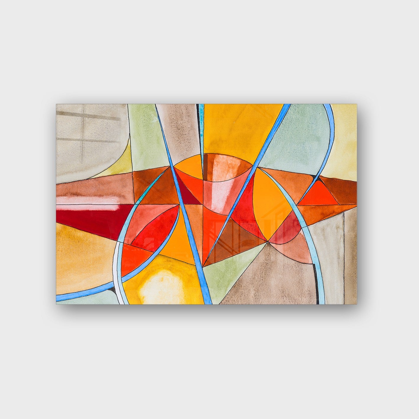 Quadro Decorativo em Vidro Temperado Multicolor 40x60cm - Arte Moderna para Parede