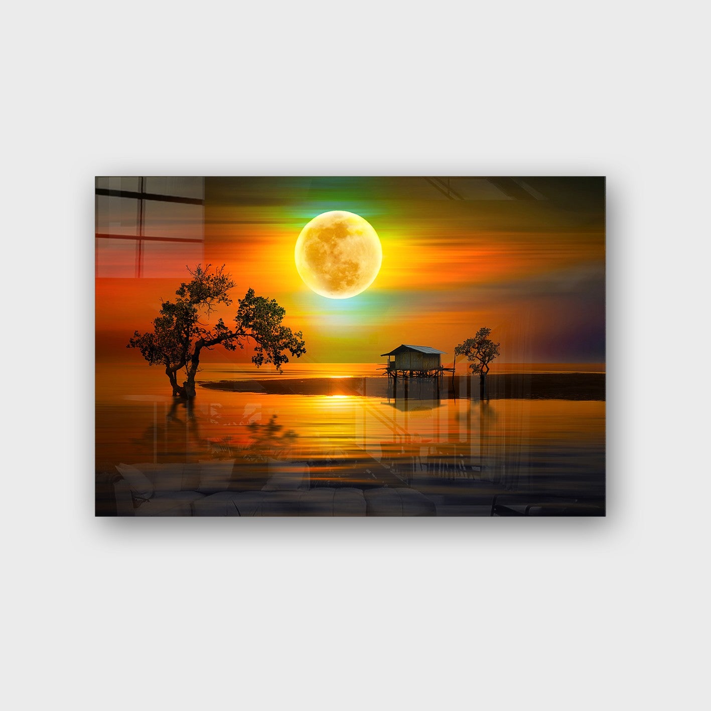 Quadro Decorativo em Vidro Temperado Multicolor 50x70cm - Arte Moderna para Parede