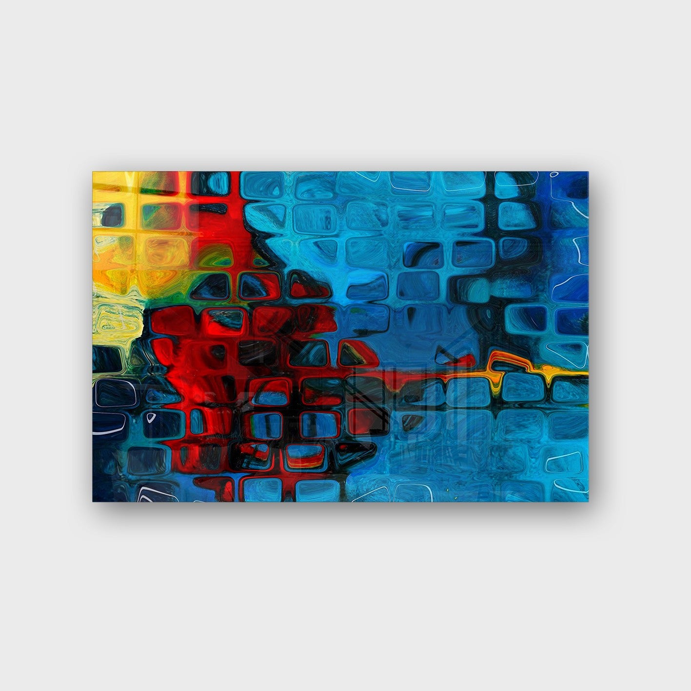 Quadro Decorativo em Vidro Temperado Multicolor 50x70cm - Arte Moderna para Parede