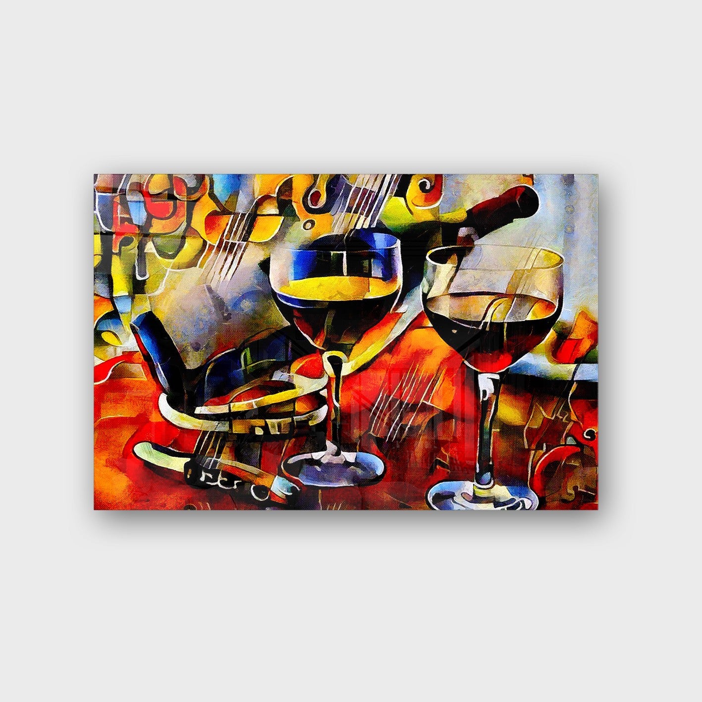 Quadro Decorativo em Vidro Temperado Multicolor 40x60cm - Arte Moderna para Parede