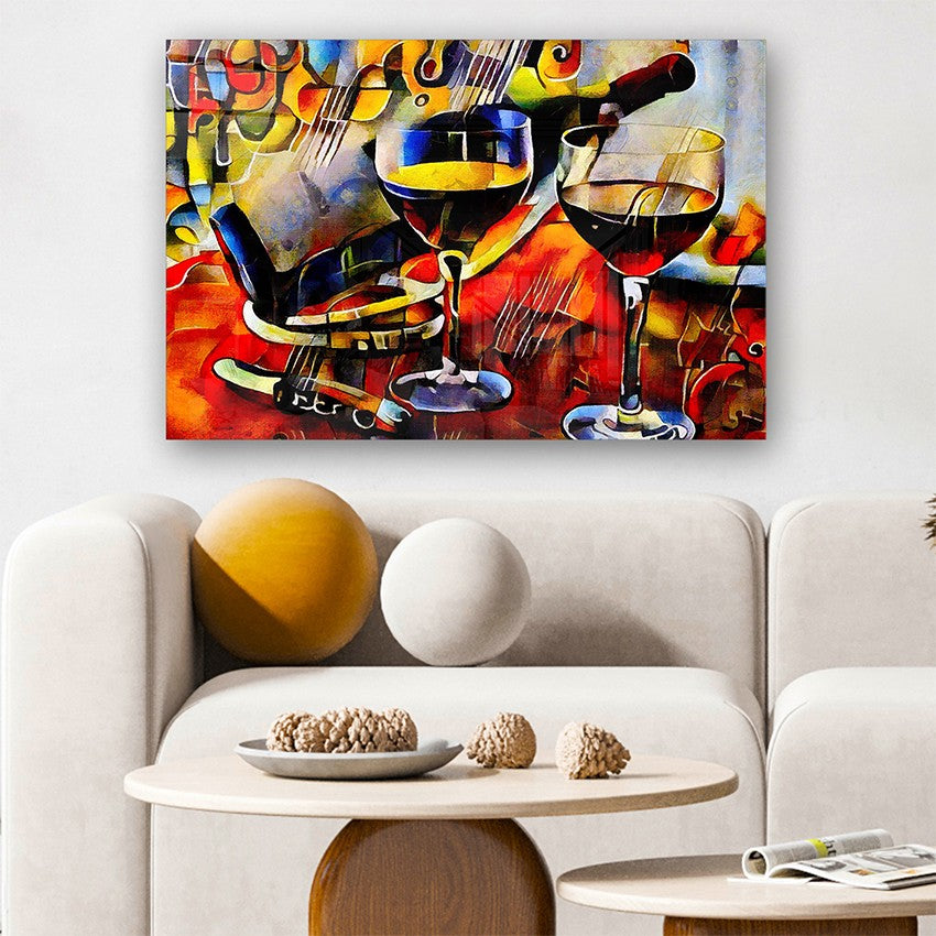 Quadro Decorativo em Vidro Temperado Multicolor 70x100cm - Arte Moderna para Parede