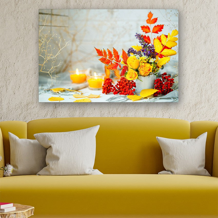 Quadro Decorativo em Vidro Temperado Multicolor 50x70cm - Arte Moderna para Parede