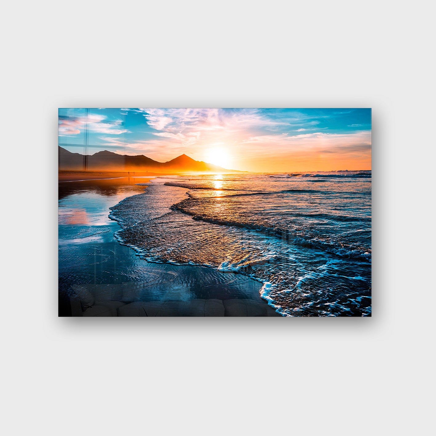 Quadro Decorativo em Vidro Temperado Multicolor 70x100cm - Arte Moderna para Parede