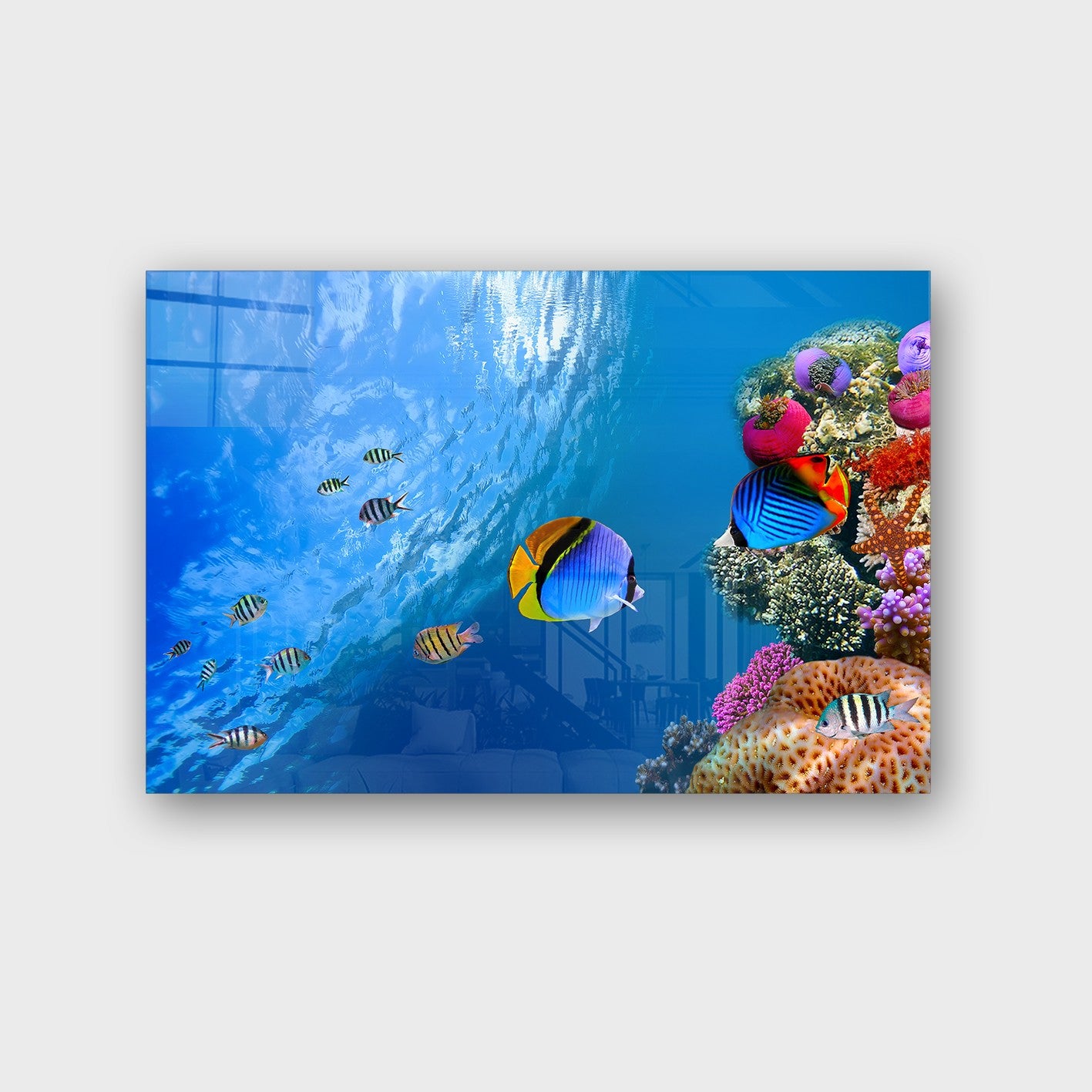 Quadro Decorativo em Vidro Temperado Multicolor 50x70cm - Arte Moderna para Parede