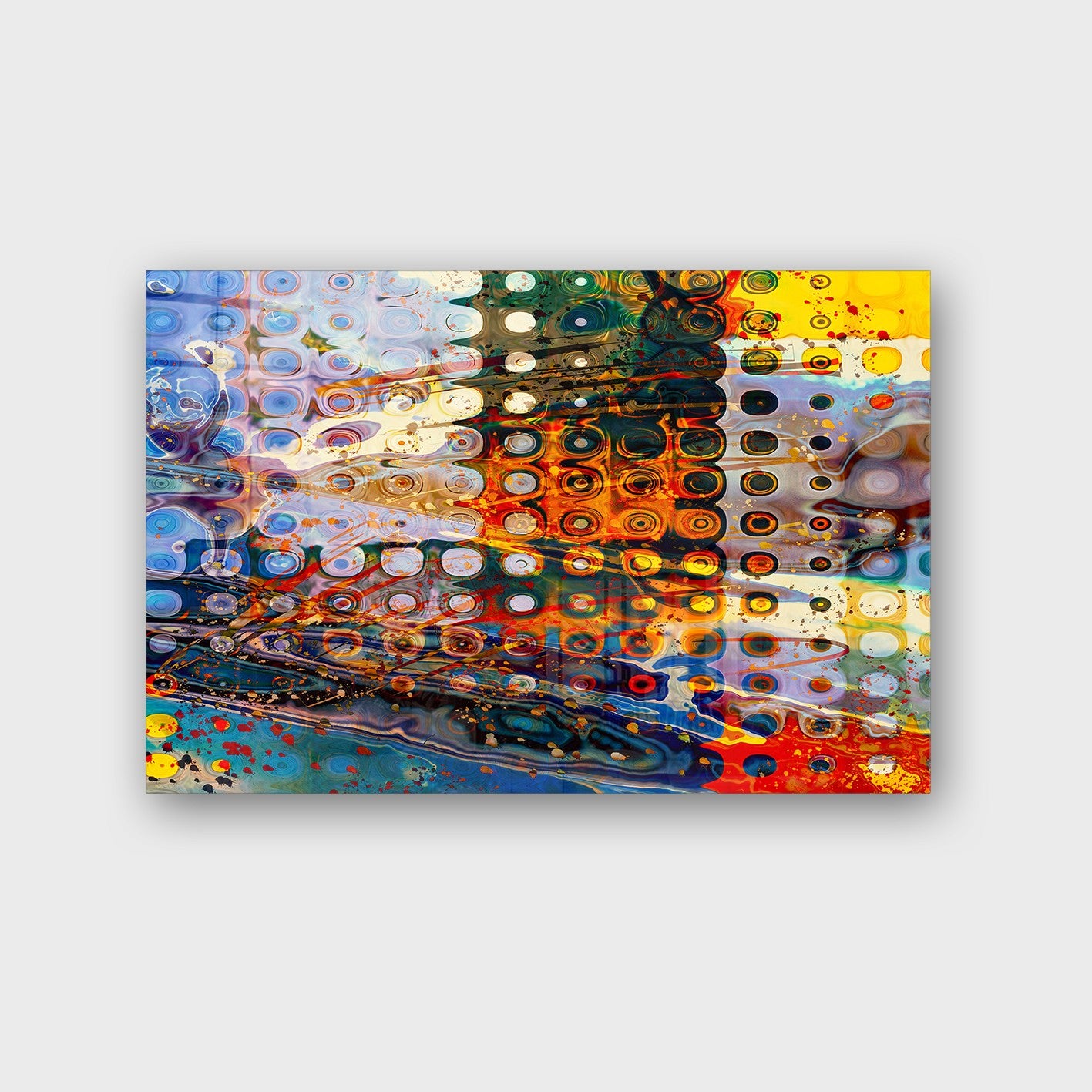 Quadro Decorativo em Vidro Temperado Multicolor 40x60cm - Arte Moderna para Parede