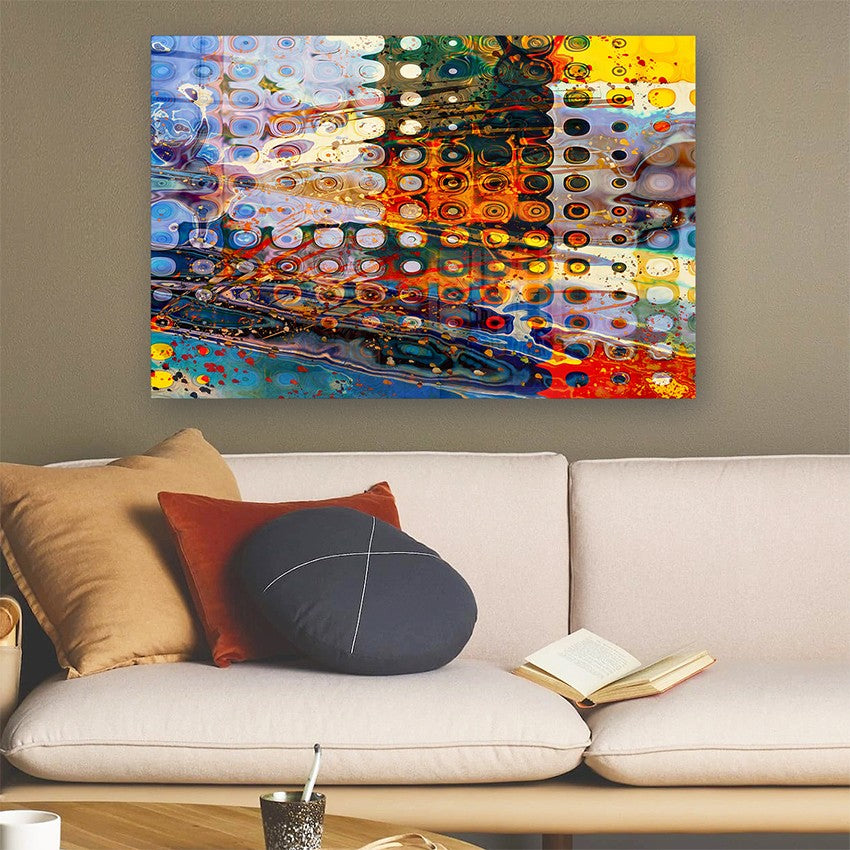 Quadro Decorativo em Vidro Temperado Multicolor 70x100cm - Arte Moderna para Parede