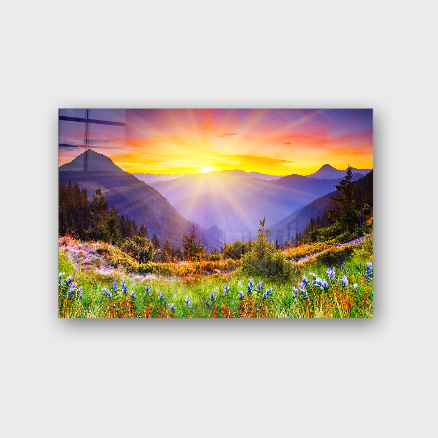 Quadro Decorativo em Vidro Temperado Multicolor 40x60cm - Arte Moderna para Parede