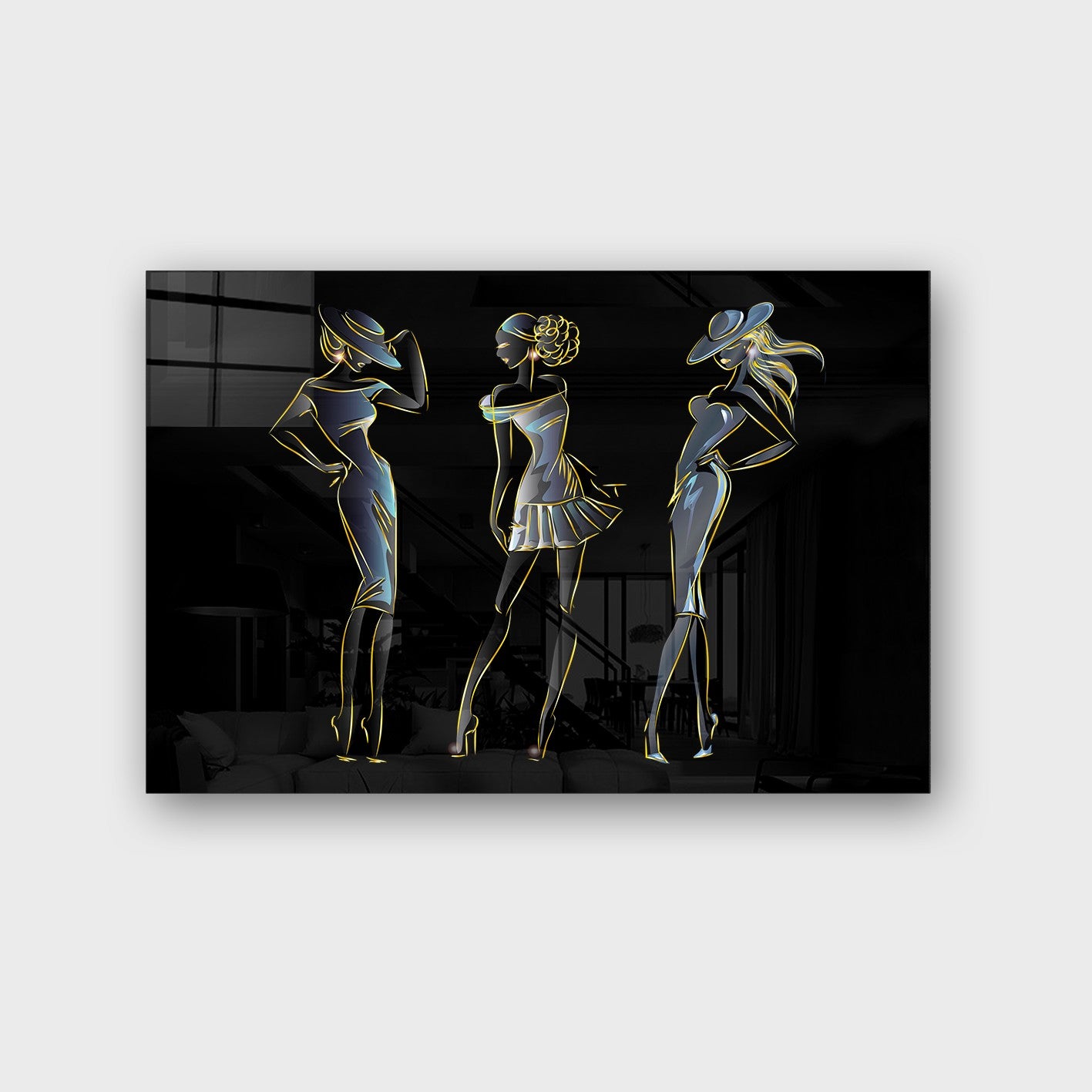 Quadro Decorativo em Vidro Temperado Multicolor 70x100cm - Arte Moderna para Parede