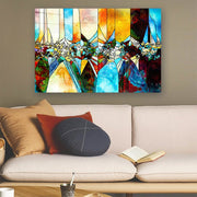 Quadro Decorativo em Vidro Temperado Multicolor 40x60cm - Arte Moderna para Parede