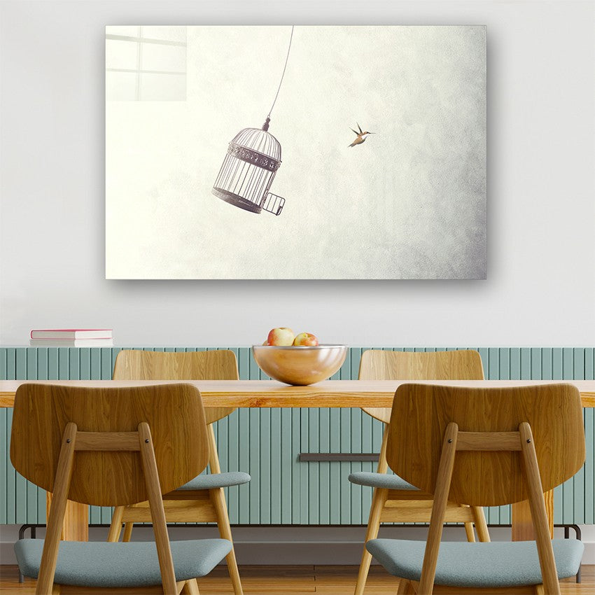 Quadro Decorativo em Vidro Temperado Multicolor 40x60cm - Arte Moderna para Parede