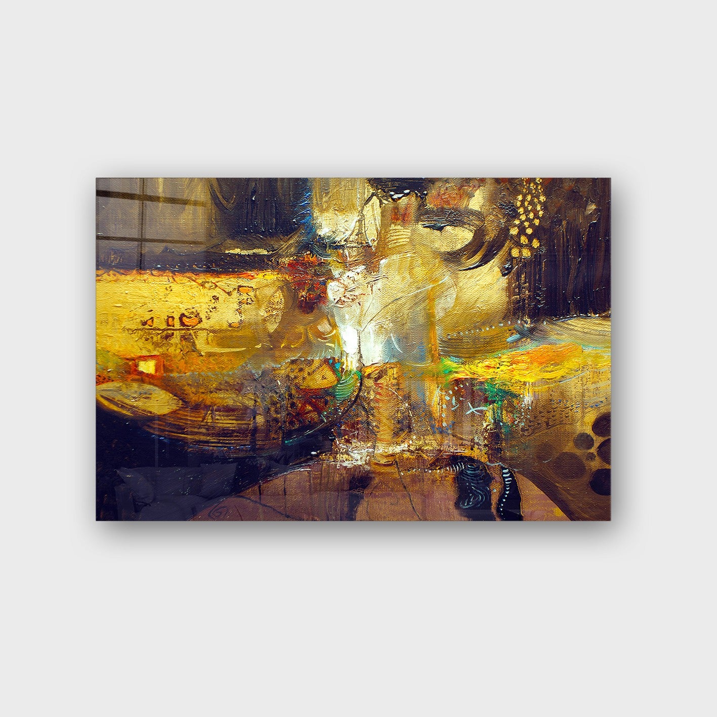 Quadro Decorativo em Vidro Temperado Multicolor 40x60cm - Arte Moderna para Parede