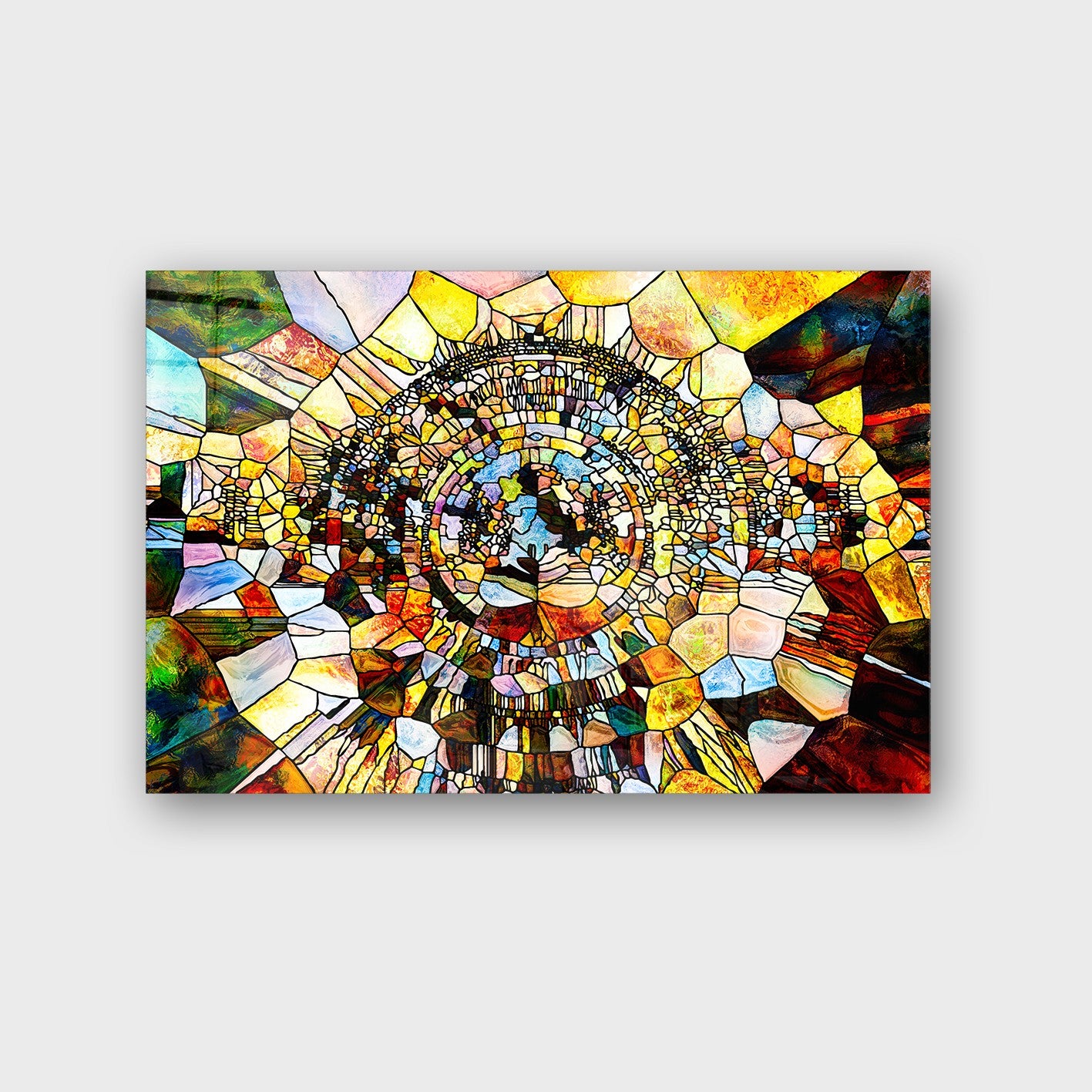 Quadro Decorativo em Vidro Temperado Multicolor 50x70cm - Arte Moderna para Parede