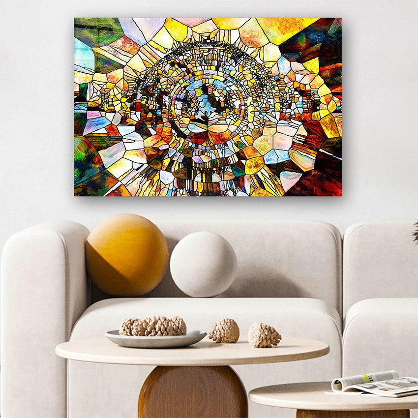 Quadro Decorativo em Vidro Temperado Multicolor 70x100cm - Arte Moderna para Parede