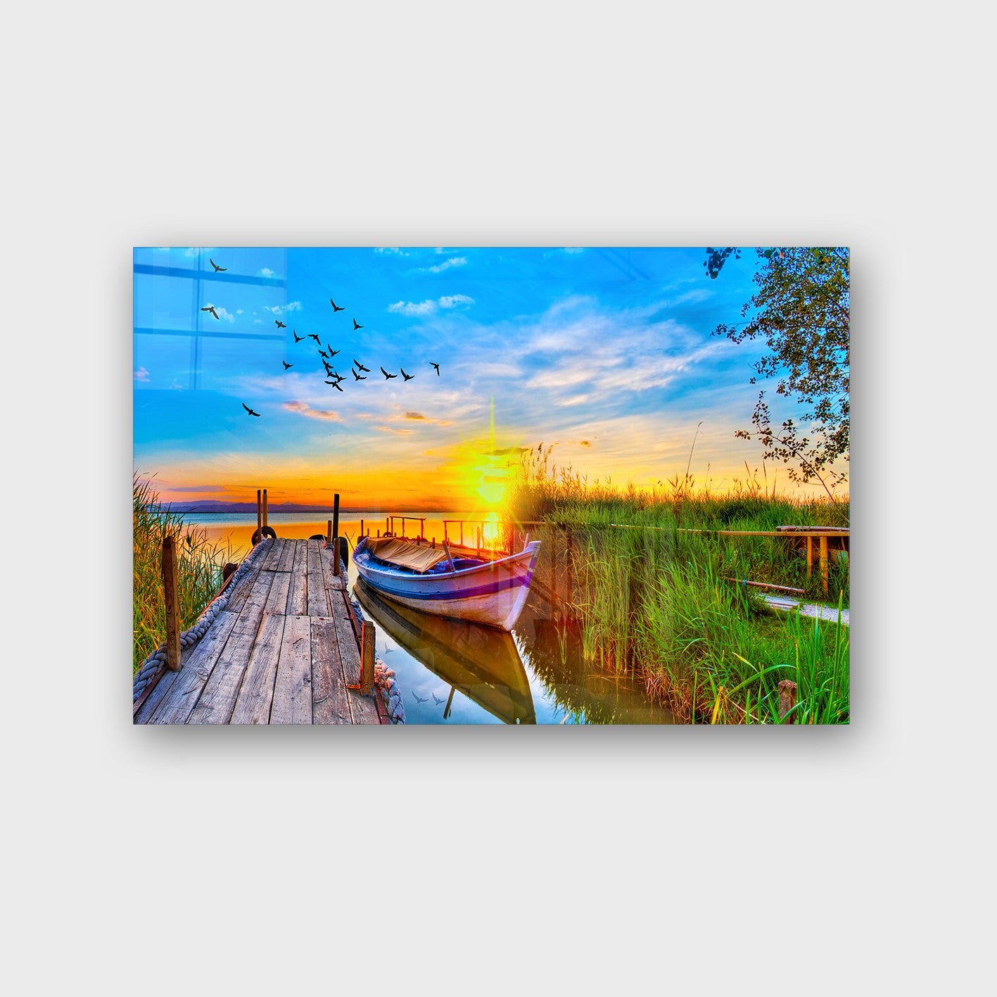 Quadro Decorativo em Vidro Temperado Multicolor 40x60cm - Arte Moderna para Parede