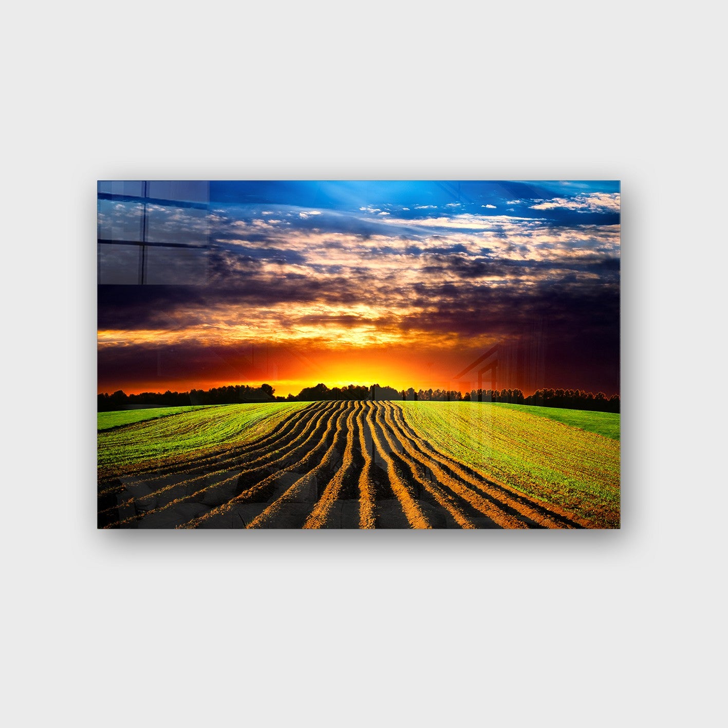 Quadro Decorativo em Vidro Temperado Multicolor 50x70cm - Arte Moderna para Parede