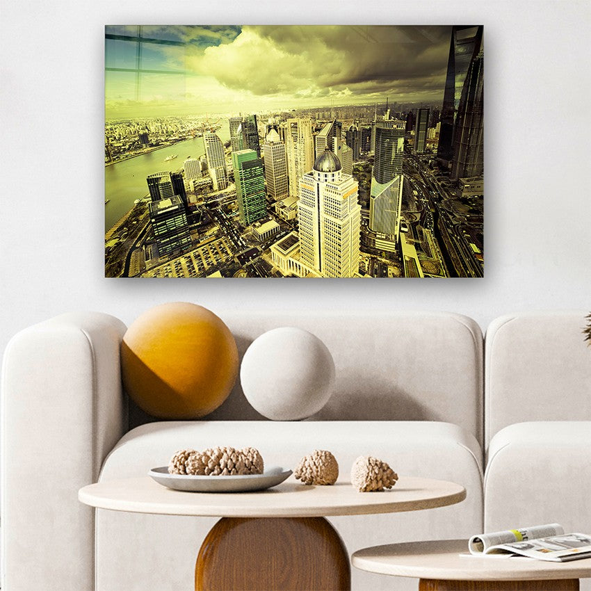 Quadro Decorativo em Vidro Temperado Multicolor 40x60cm - Arte Moderna para Parede