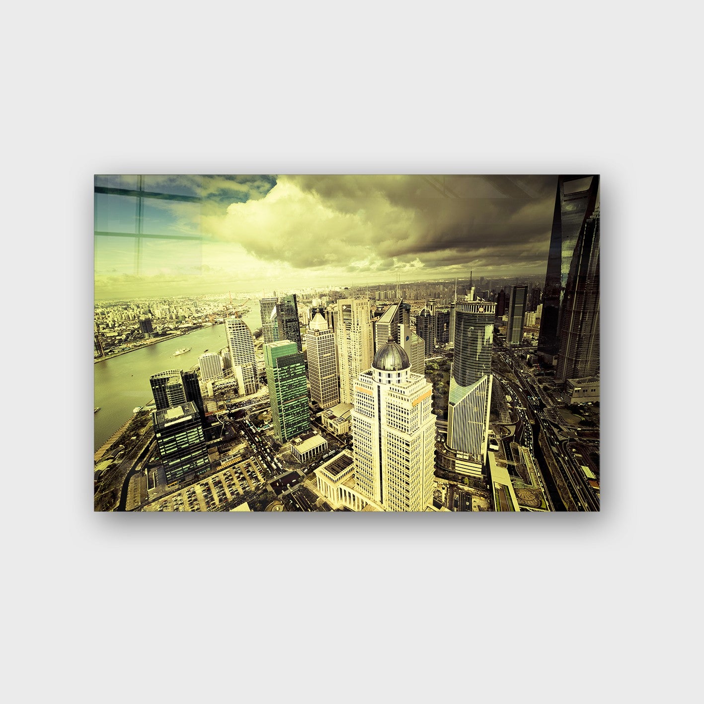 Quadro Decorativo em Vidro Temperado Multicolor 70x100cm - Arte Moderna para Parede