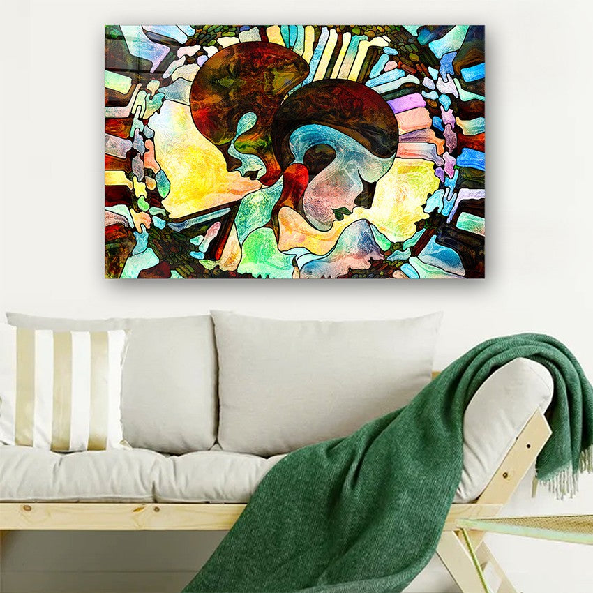 Quadro Decorativo em Vidro Temperado Multicolor 40x60cm - Arte Moderna para Parede