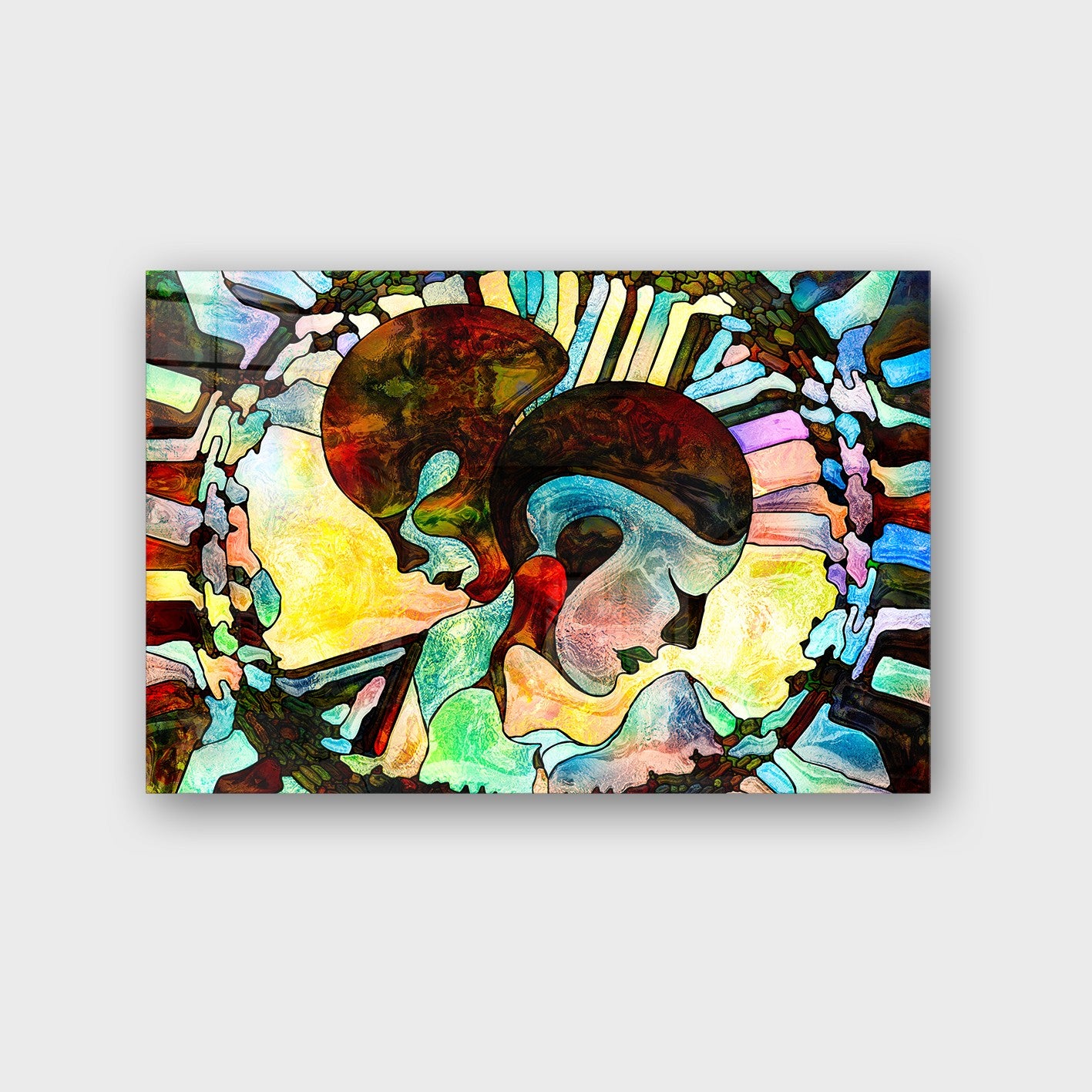 Quadro Decorativo em Vidro Temperado Multicolor 70x100cm - Arte Moderna para Parede