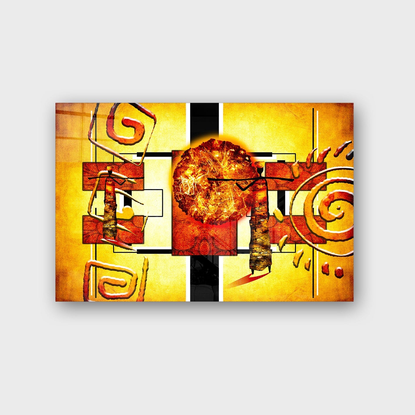 Quadro Decorativo em Vidro Temperado Multicolor 70x100cm - Arte Moderna para Parede