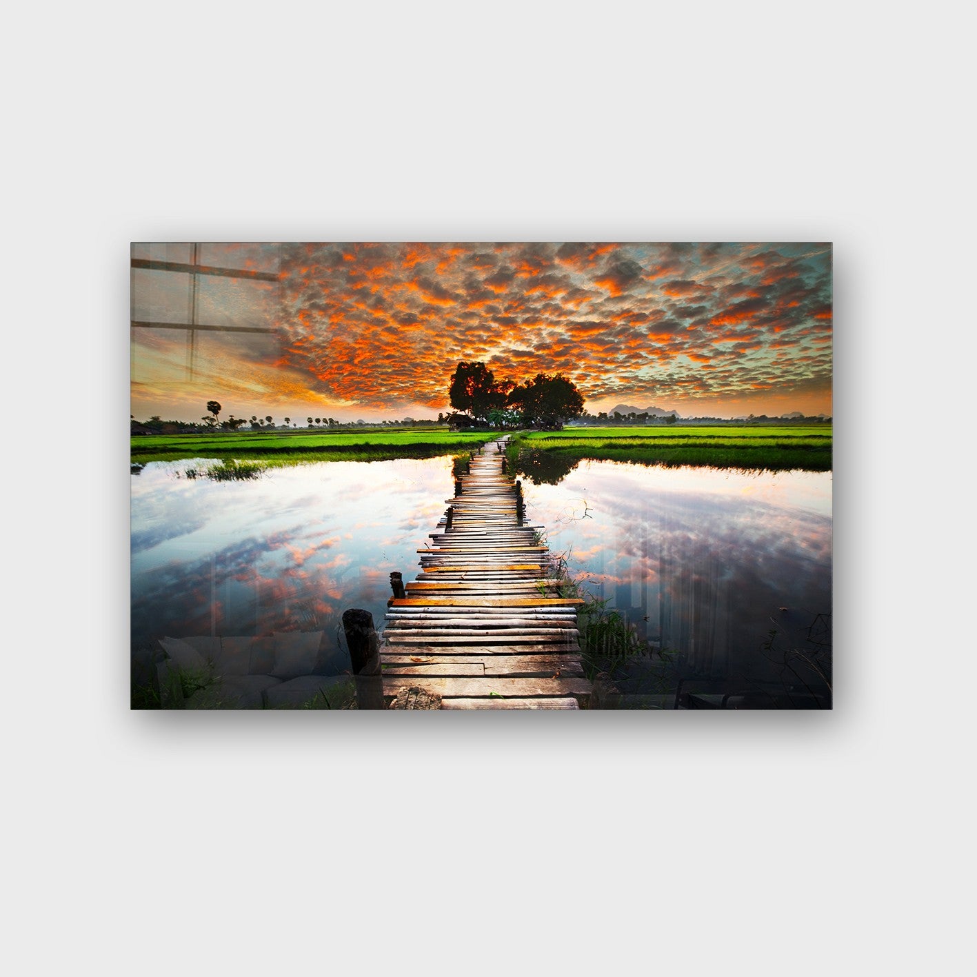 Quadro Decorativo em Vidro Temperado Multicolor 40x60cm - Arte Moderna para Parede