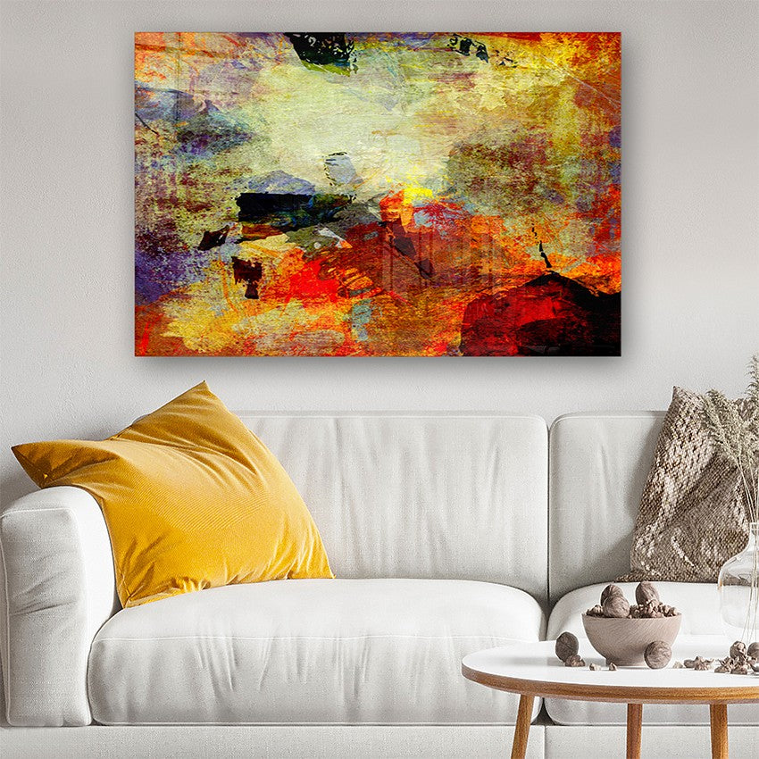 Quadro Decorativo em Vidro Temperado Multicolor 50x70cm - Arte Moderna para Parede
