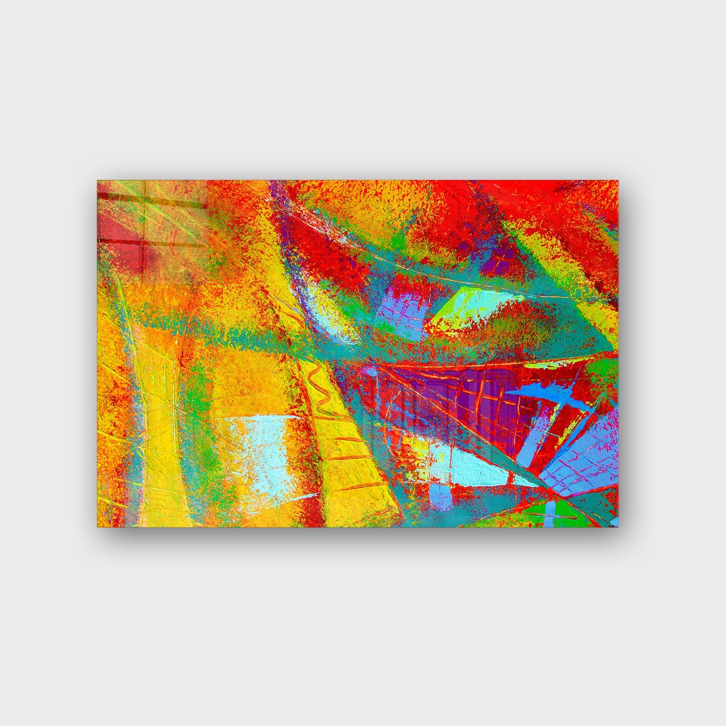 Quadro Decorativo em Vidro Temperado Multicolor 70x100cm - Arte Moderna para Parede