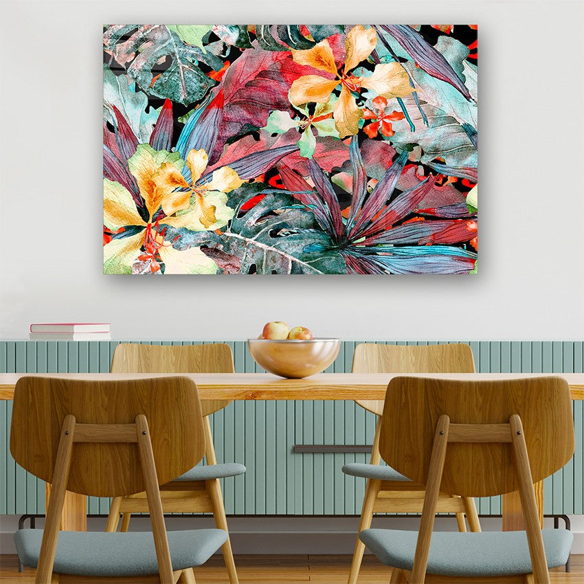 Quadro Decorativo em Vidro Temperado Multicolor 40x60cm - Arte Moderna para Parede