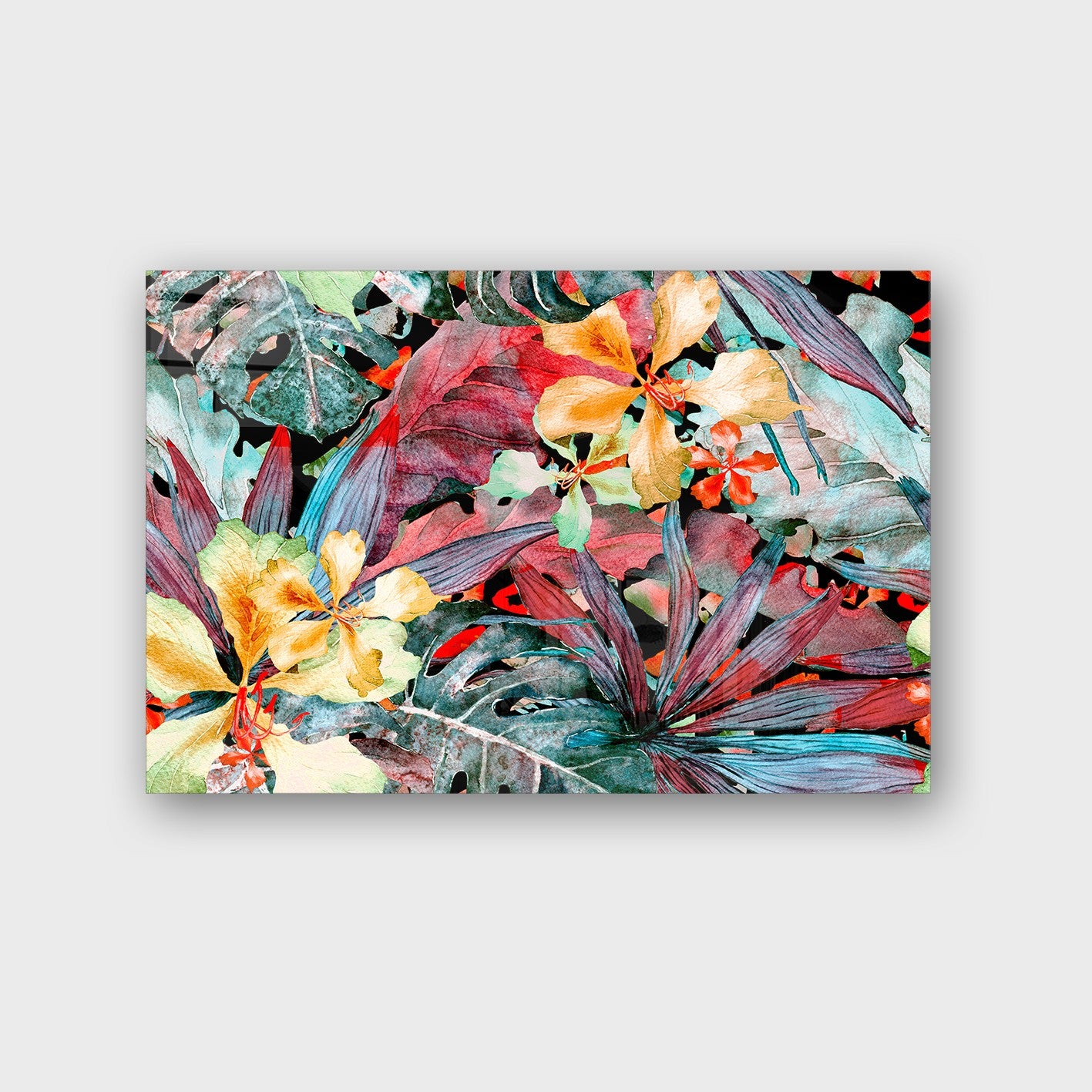 Quadro Decorativo em Vidro Temperado Multicolor 50x70cm - Arte Moderna para Parede