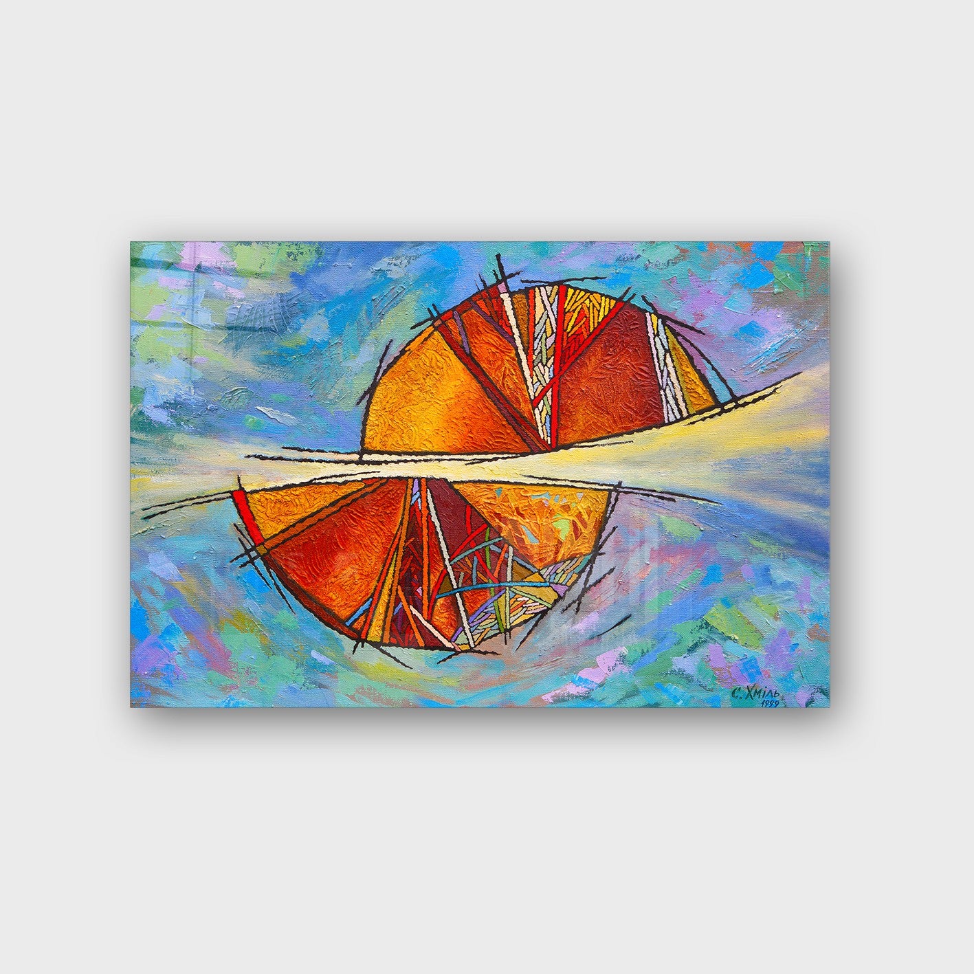 Quadro Decorativo em Vidro Temperado Multicolor 40x60cm - Arte Moderna para Parede