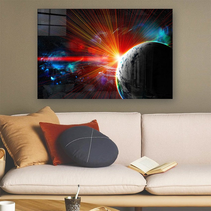 Quadro Decorativo em Vidro Temperado Multicolor 40x60cm - Arte Moderna para Parede