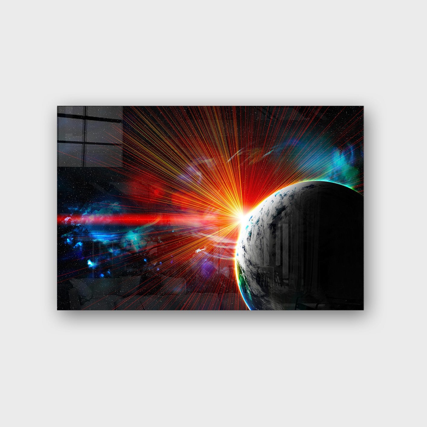 Quadro Decorativo em Vidro Temperado Multicolor 50x70cm - Arte Moderna para Parede