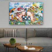 Quadro Decorativo em Vidro Temperado Multicolor 70x100cm - Arte Moderna para Parede