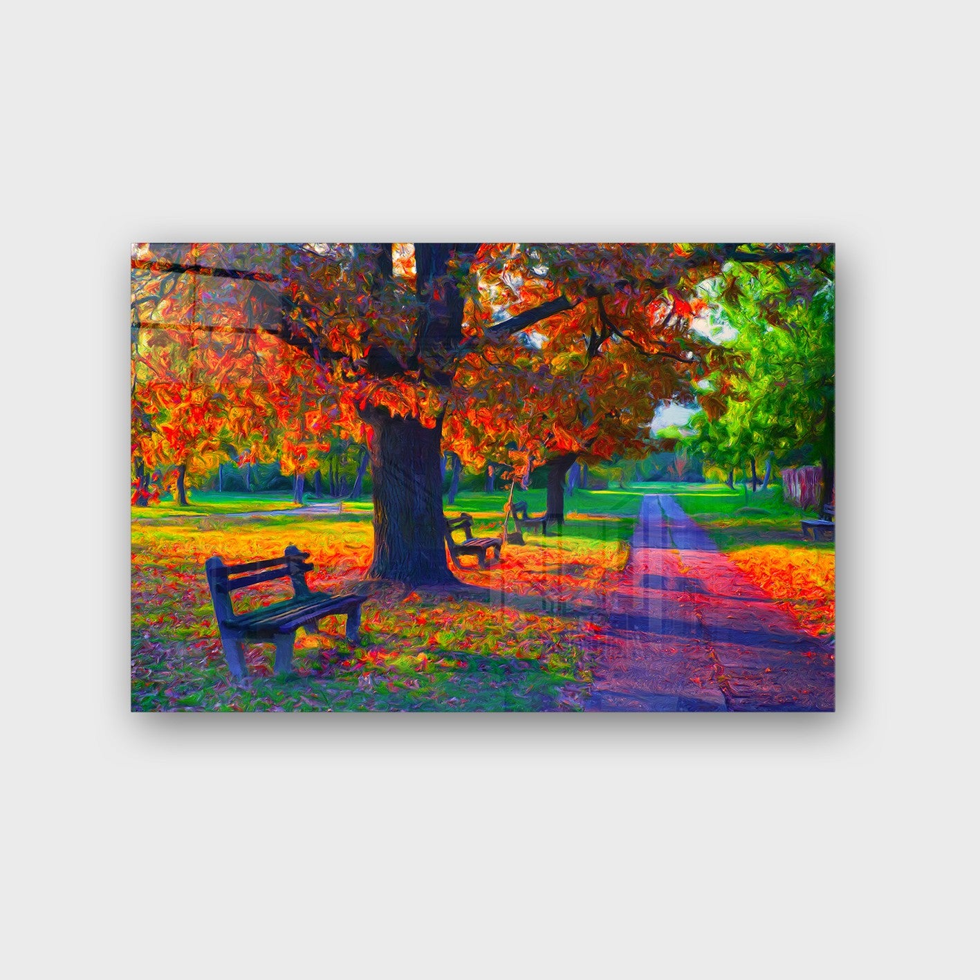 Quadro Decorativo em Vidro Temperado Multicolor 50x70cm - Arte Moderna para Parede