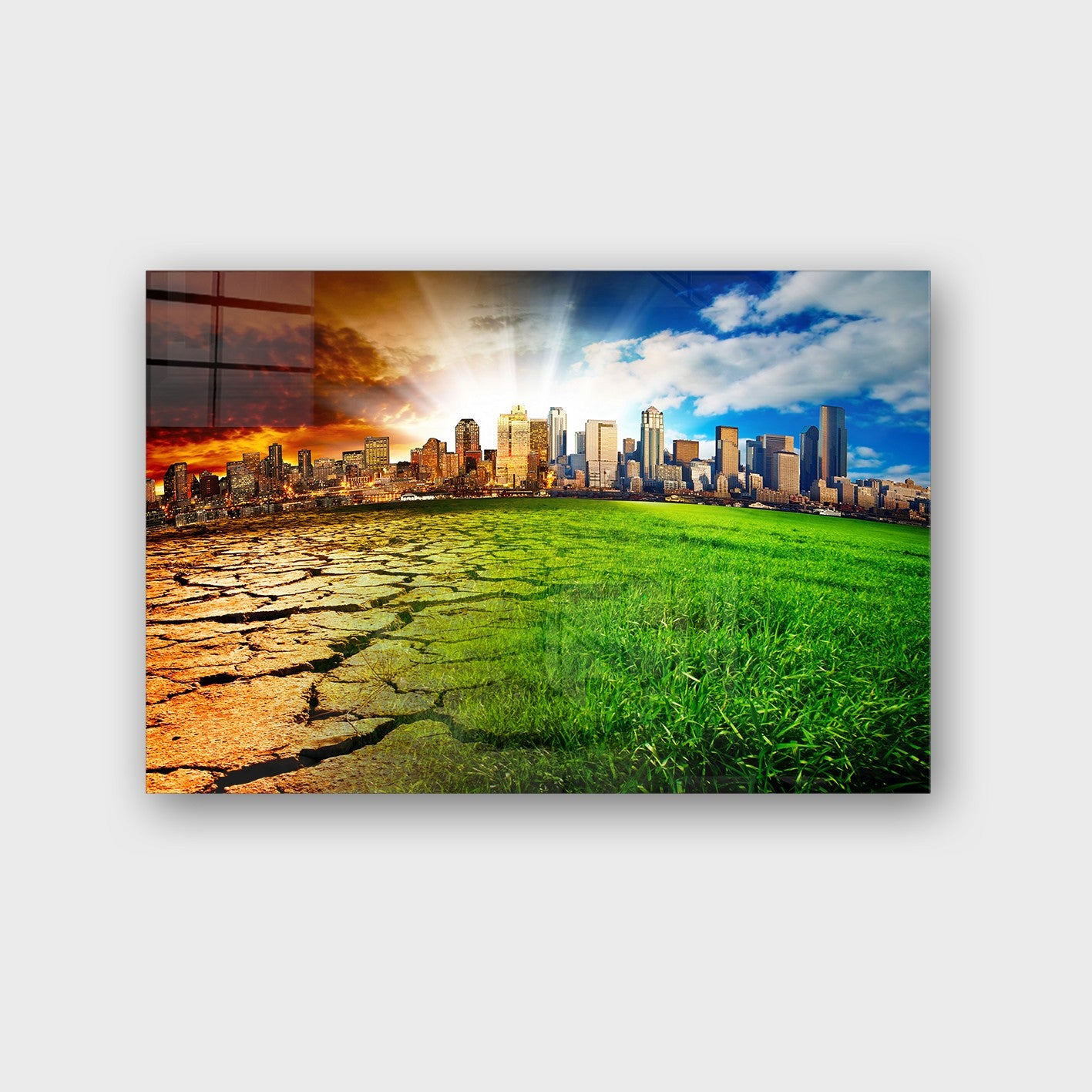 Quadro Decorativo em Vidro Temperado Multicolor 40x60cm - Arte Moderna para Parede