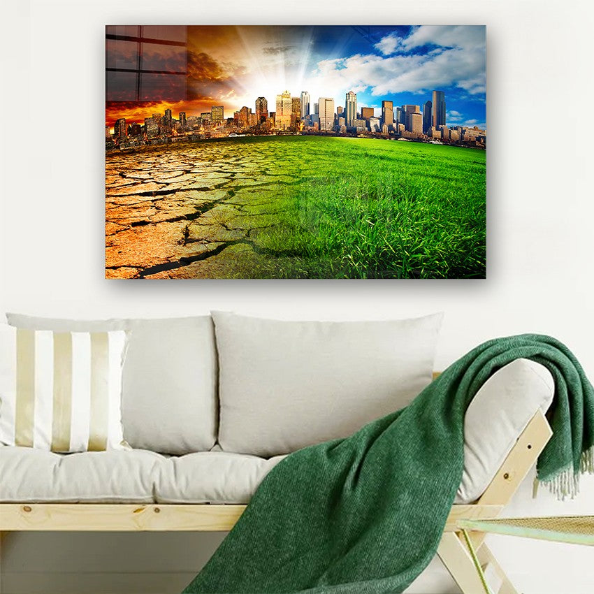 Quadro Decorativo em Vidro Temperado Multicolor 70x100cm - Arte Moderna para Parede